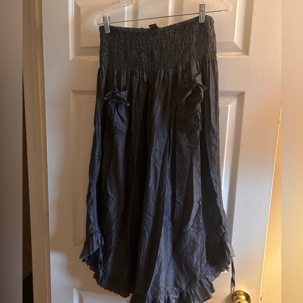 Dark Gray Lightweight stretch gaucho pants